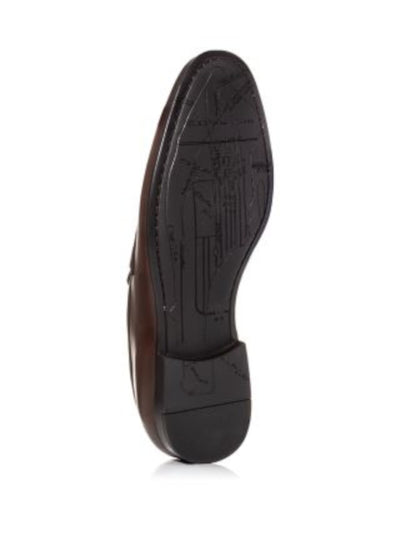 TO BOOT NEW YORK Mens Brown Penny Strap Padded Alek Adam Derrick Round Toe Slip On Leather Dress Loafers Shoes M