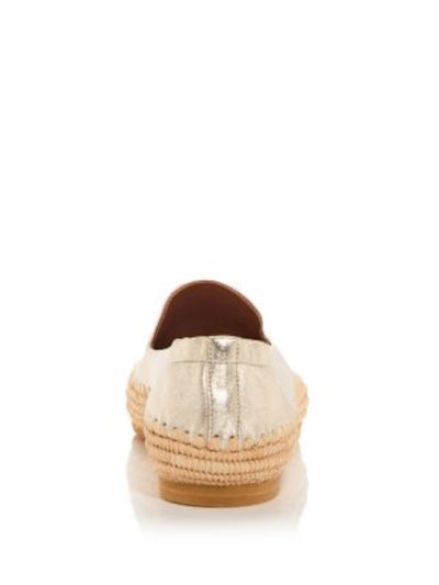 CLERGERIE Womens Gold Mixed Media Elastic Heel Padded Notched Metallic Woven Irmis Round Toe Slip On Espadrille Shoes 36