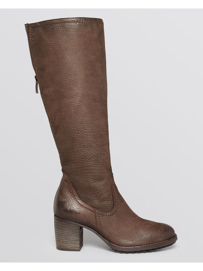 PAUL GREEN Womens Brown Dual Zip Closure Treaded Padded Charlotte Round Toe Stacked Heel Zip-Up Leather Dress Boots 6