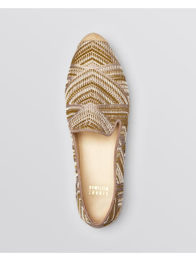 STUART WEITZMAN Womens Beige Herringbone Woven Comfort Pipecatalan Almond Toe Platform Slip On Espadrille Shoes 7 M