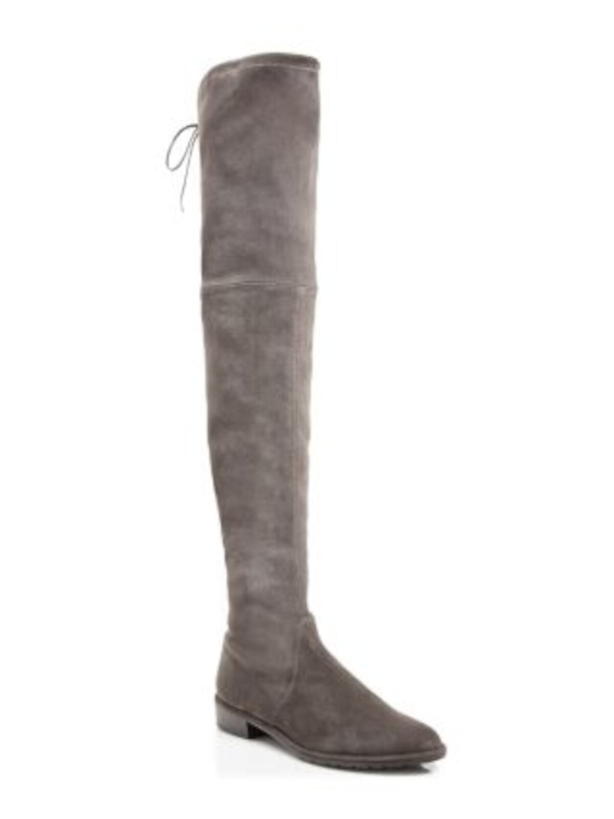 STUART WEITZMAN Womens Gray Comfort Lowland Round Toe Block Heel Lace-Up Leather Dress Boots 9 M