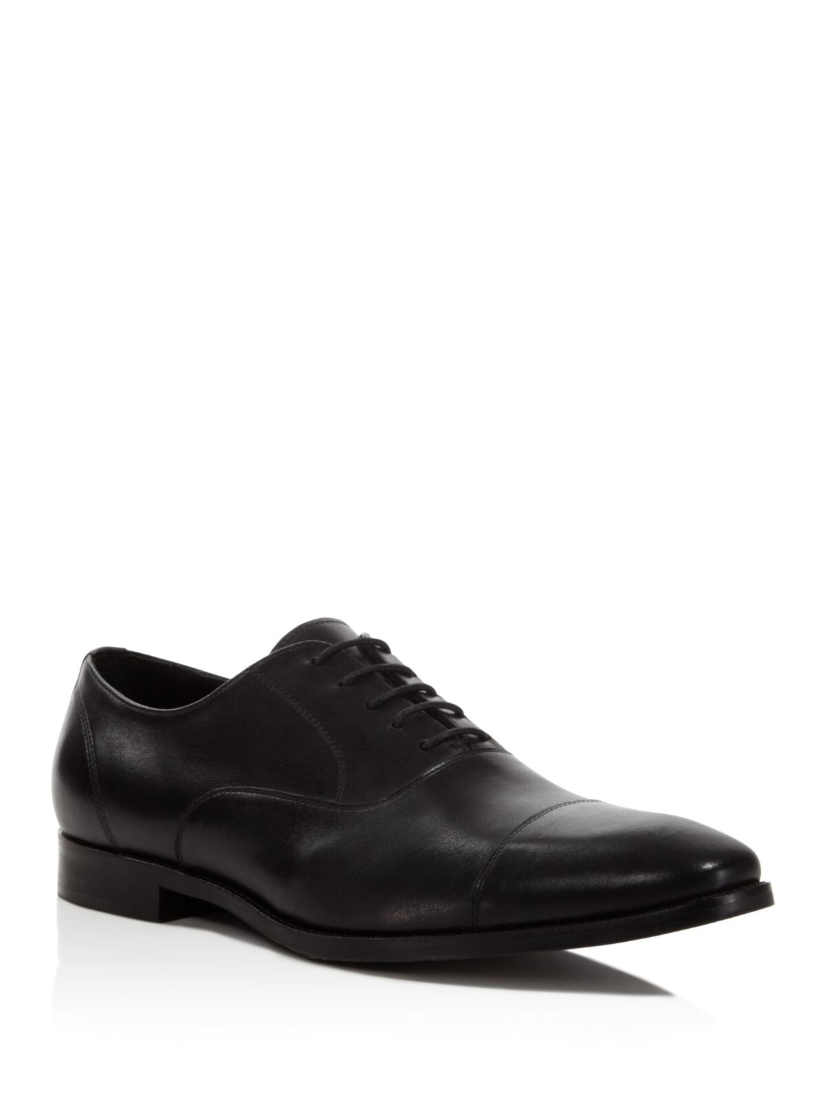 GORDON RUSH Mens Black Comfort Dillon Round Toe Block Heel Lace-Up Leather Oxford Shoes 8