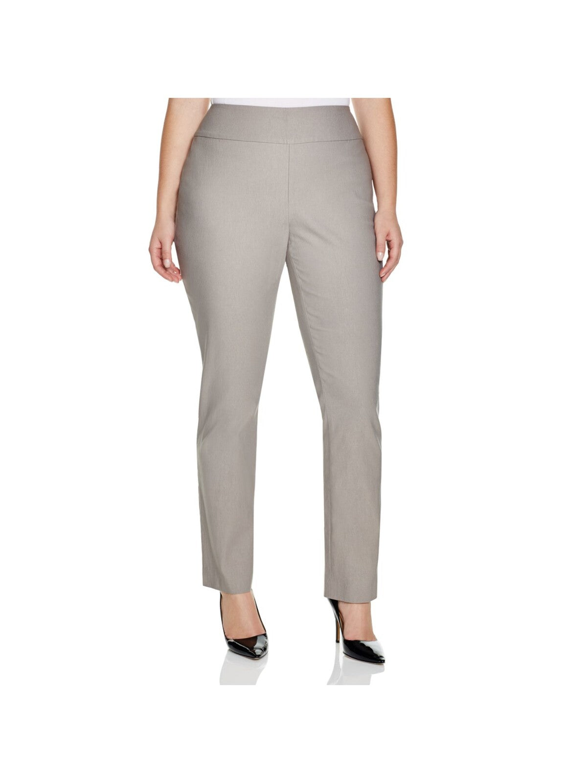 NIC+ZOE Womens Gray Stretch Wear To Work High Waist Pants Plus 24W