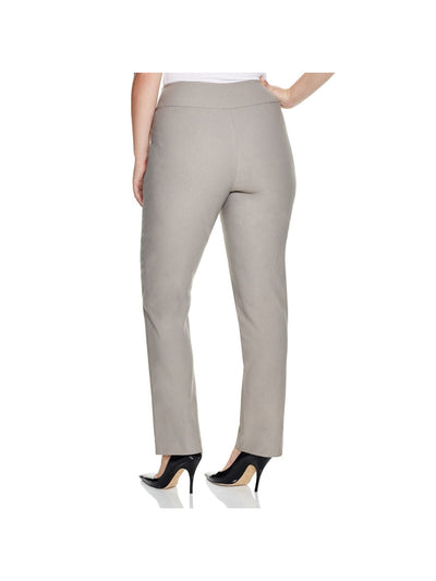 NIC+ZOE Womens Gray Stretch Wear To Work High Waist Pants Plus 24W