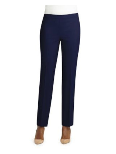 LAFAYETTE 148 NEW YORK Womens Navy Zippered Wear To Work Straight leg Pants 0