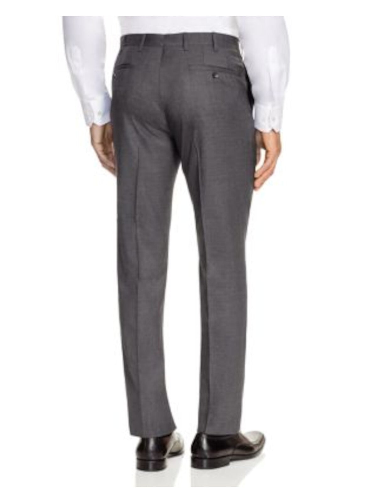ALDO VALENTINI Mens Trentotto Gray Flat Front, Slim Fit Pants 38 Waist