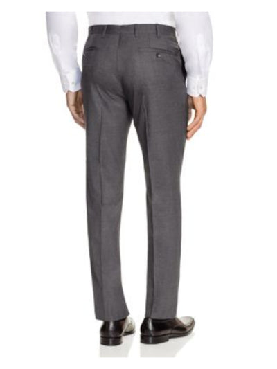 ALDO VALENTINI Mens Trentotto Gray Flat Front, Slim Fit Pants 38 Waist