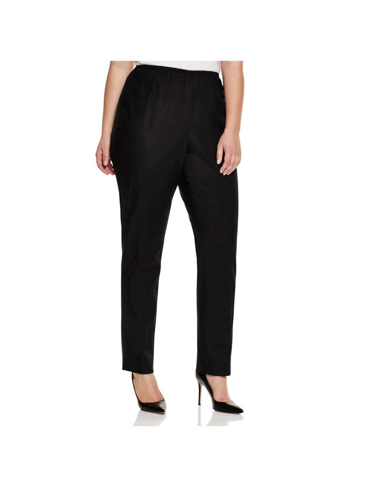 NIC+ZOE Womens Black Stretch Zippered Tapered Leg Wear To Work Pants Plus 14W