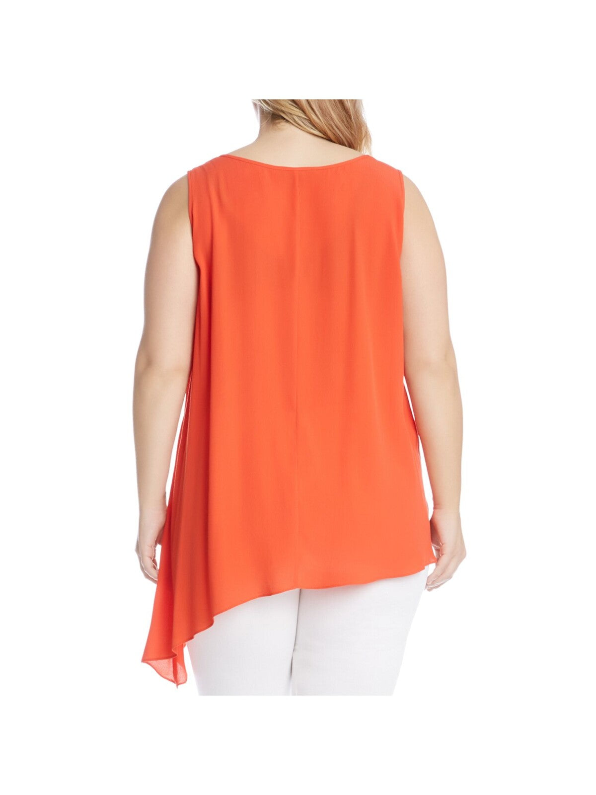 KAREN KANE Womens Sleeveless Scoop Neck Asymmetrical Hem Tank Top
