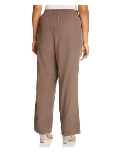 BOBEAU Womens Brown Pocketed Pull-on Styling Pants Plus 1X