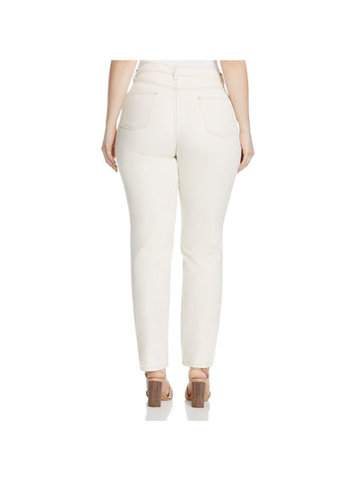 EILEEN FISHER Womens White Denim Pocketed Zippered Stretch Skinny Jeans Plus 20W