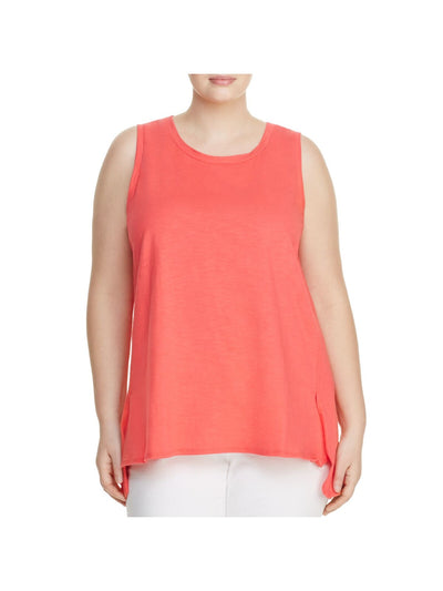 ONE A Womens Coral Sleeveless Round Neck Tank Top Plus 2X