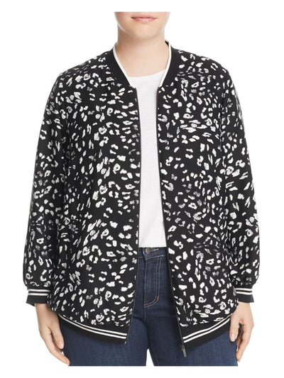 VINCE CAMUTO Womens Zippered Pocketed Bomber Jacket