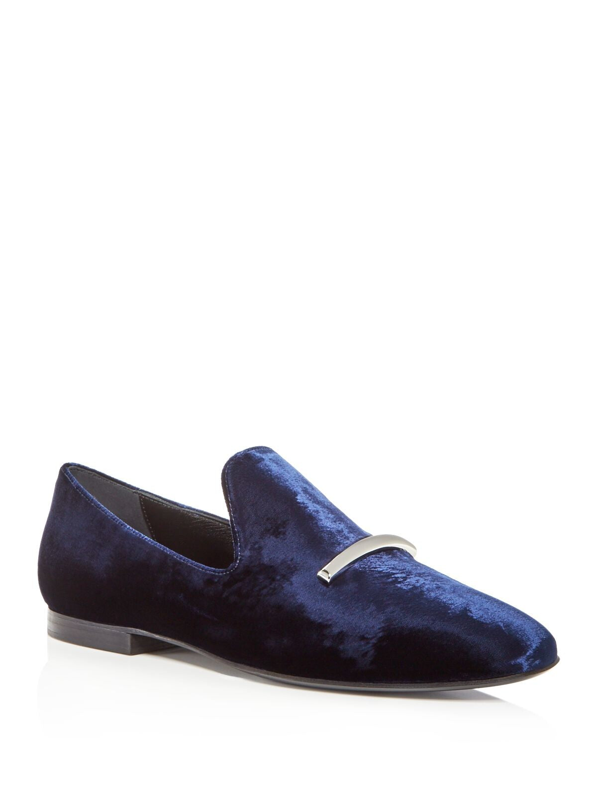 VIA SPIGA Womens Blue Padded Metallic Tallis Square Toe Slip On Dress Loafers Shoes 10 M