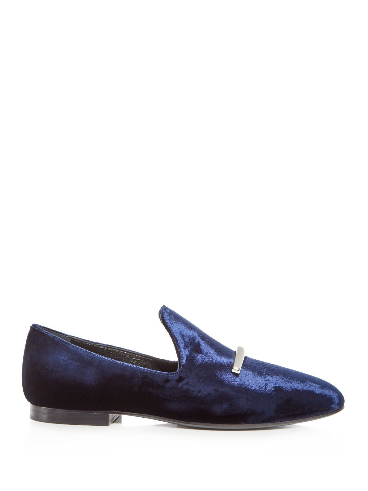 VIA SPIGA Womens Blue Padded Metallic Tallis Square Toe Slip On Dress Loafers Shoes M