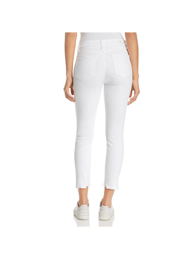 PAIGE Womens White Zippered Pocketed Ankle Skinny High Waist Jeans 25