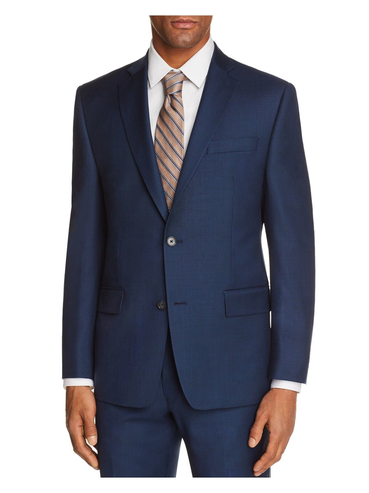 MICHAEL KORS Mens Navy Single Breasted, Classic Fit Wool Blend Blazer 40L