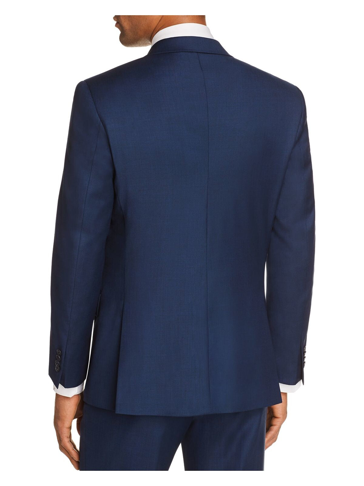 MICHAEL KORS Mens Blue Single Breasted, Classic Fit Wool Blend Blazer 40S