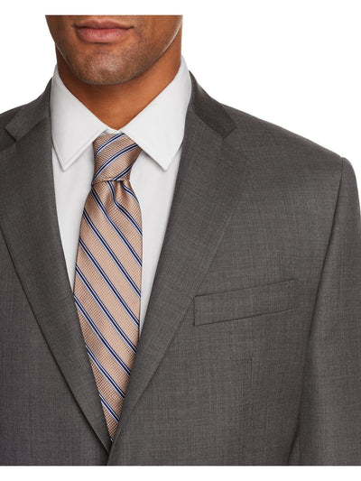 MICHAEL KORS Mens Sharkskin Gray Single Breasted, Classic Fit Wool Blend Blazer 36R