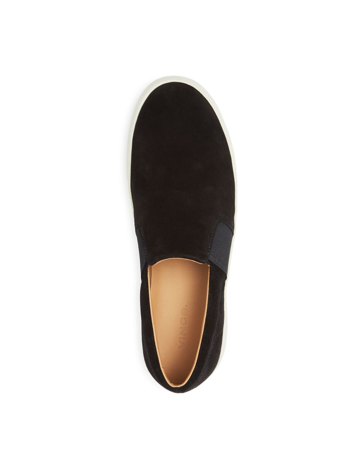 VINCE. Mens Black Flexible Goring Padded Caleb Round Toe Platform Slip On Leather Sneakers Shoes 9.5 M