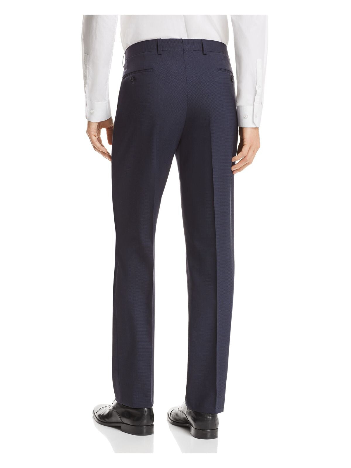 MICHAEL KORS Mens Navy Flat Front Straight Leg Stretch Wool Blend Pants W33/ L30