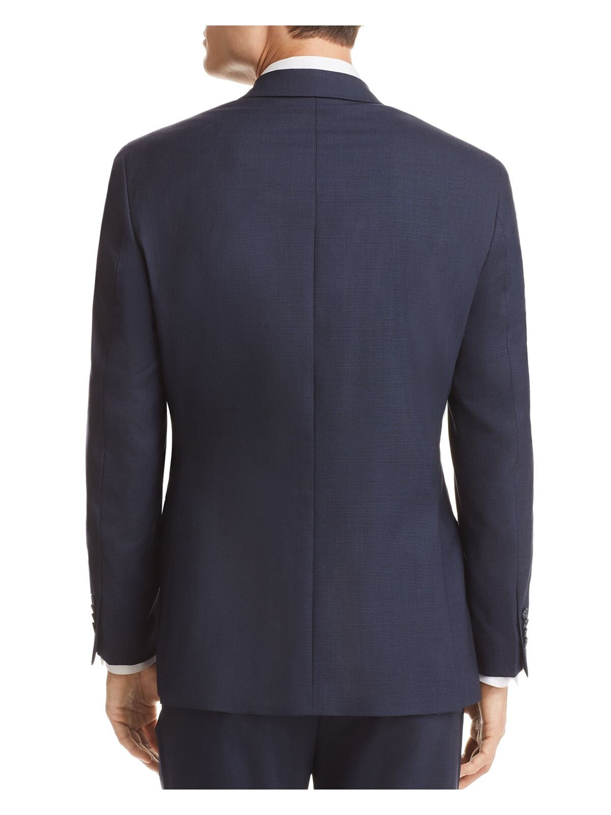 MICHAEL KORS Mens Navy Single Breasted, Stretch, Classic Fit Wool Blend Suit Separate Blazer Jacket 46R