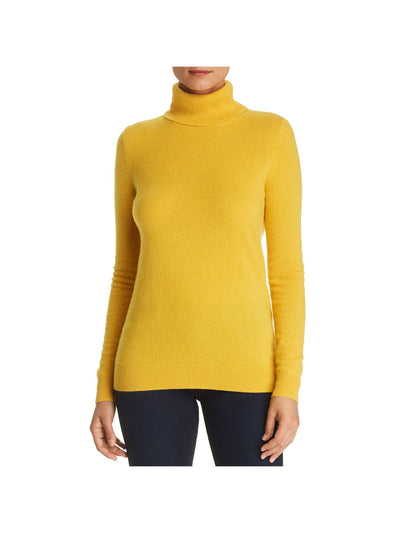 Designer Brand Womens Gold Cashmere Long Sleeve Turtle Neck Wear To Work Sweater XS