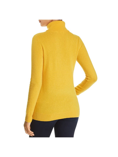 Designer Brand Womens Gold Cashmere Long Sleeve Turtle Neck Wear To Work Sweater XS