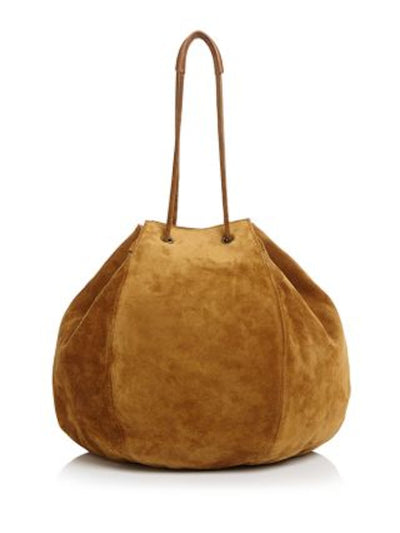 CREATURES OF COMFORT Women's Brown Suede Double Flat Strap Hobo Handbag Purse
