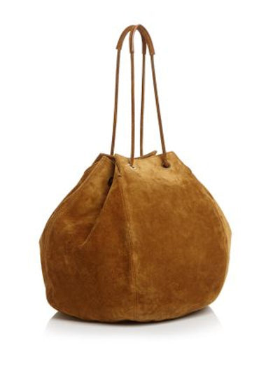 CREATURES OF COMFORT Women's Brown Suede Double Flat Strap Hobo Handbag Purse