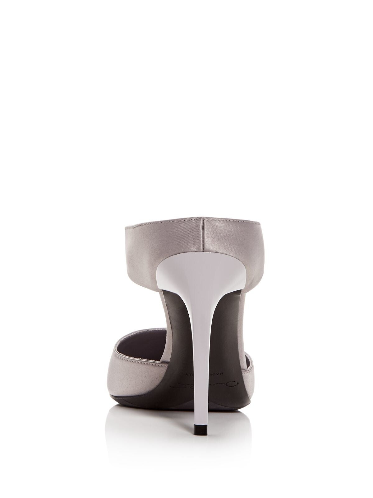 OSCAR DE LA RENTA Womens Gray Cutout Open Back Shoe Padded Pointed Toe Stiletto Slip On Dress Heeled Mules Shoes 39