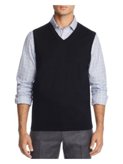 THE MENS STORE Mens Black V Neck Classic Fit Sweater Vest M