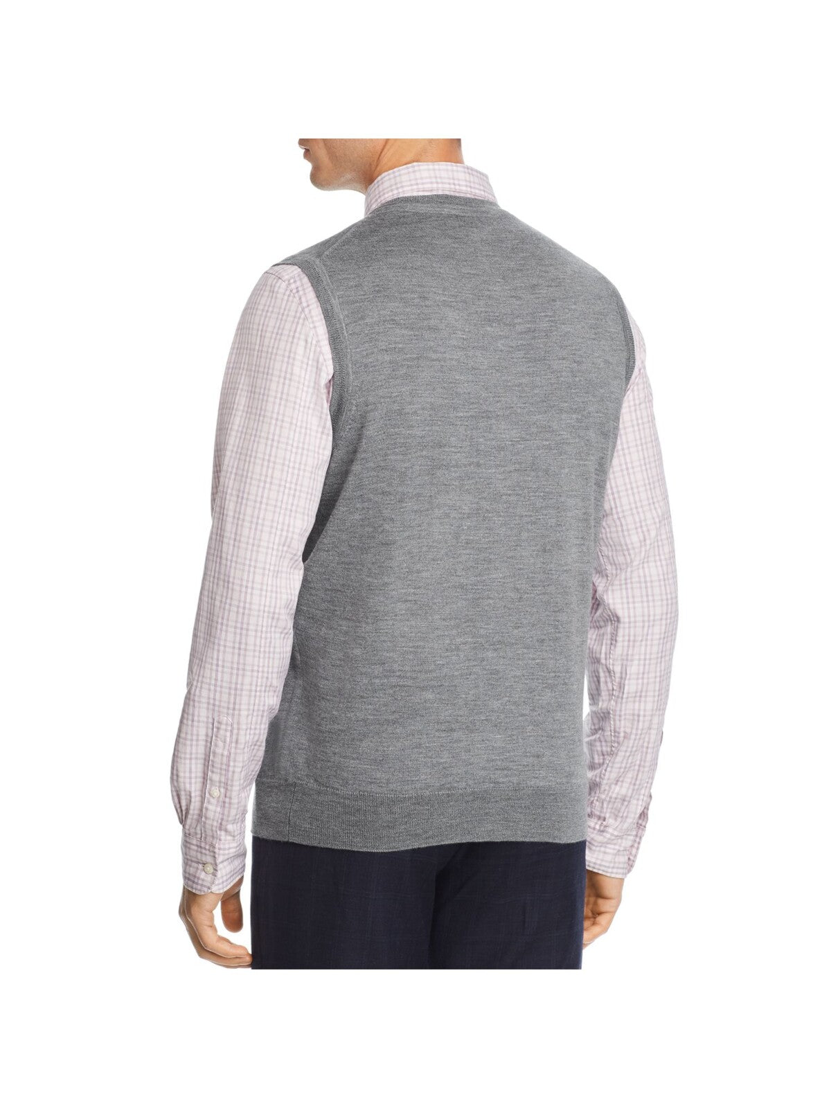 THE MENS STORE Mens Gray Heather V Neck Sweater Vest M