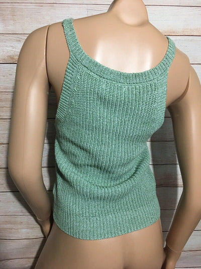 ULTRA FLIRT Womens Green Knit Sleeveless Jewel Neck Tank Top L