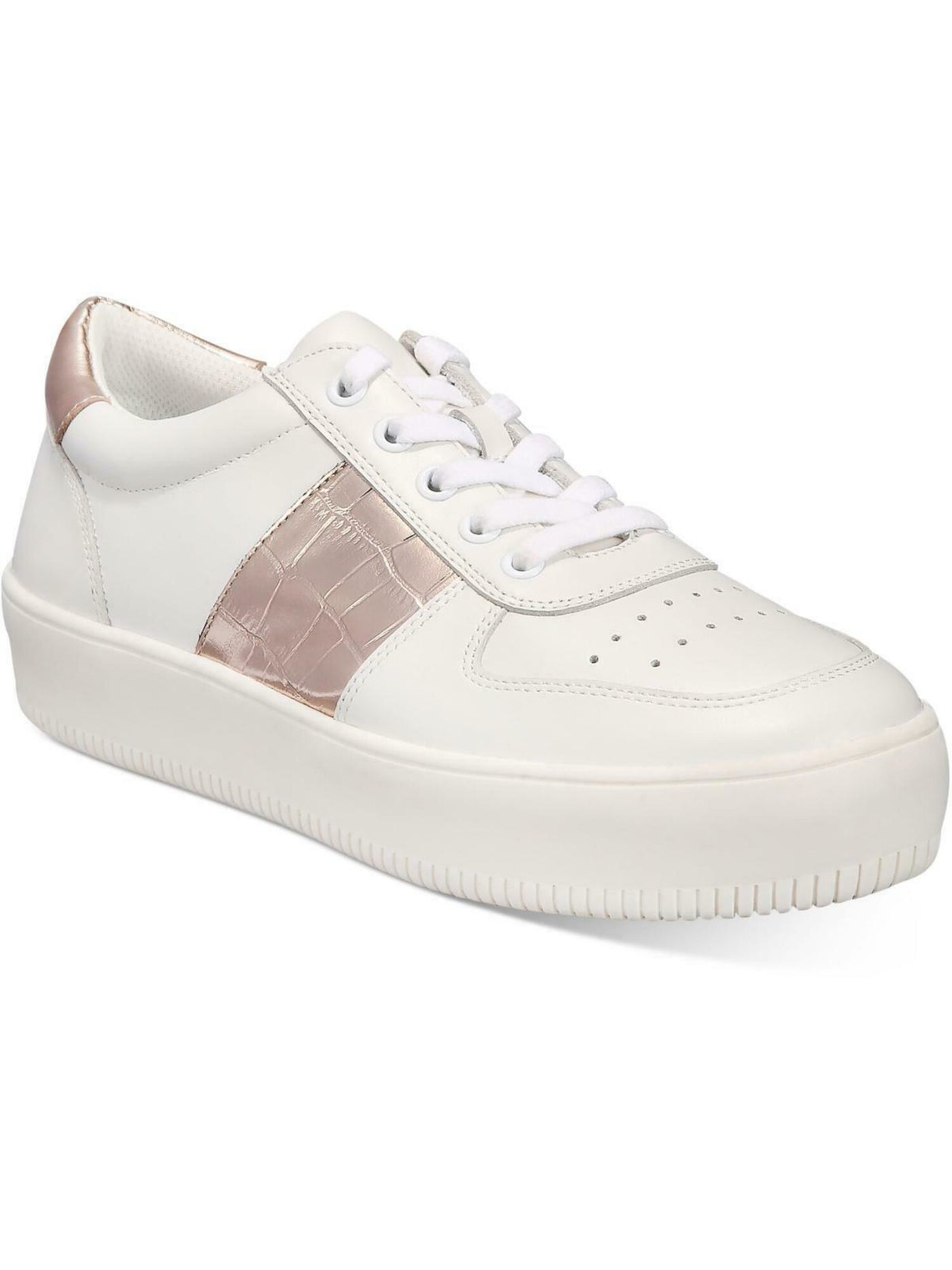 INC Womens White Removable Insole Cushioned Libbee Platform Lace-Up Leather Athletic Sneakers 9