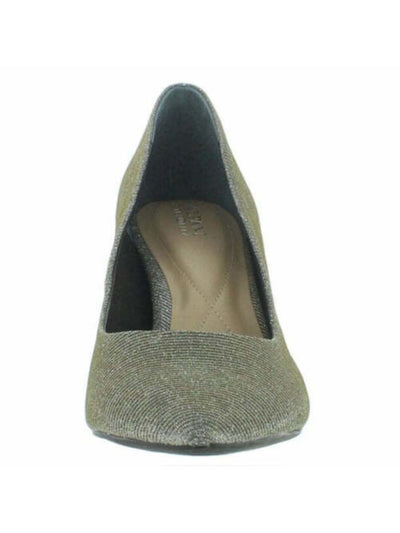 ALFANI Womens Silver Padded Comfort Glitter Cushioned Jeules Pointed Toe Wedge Slip On Pumps Shoes 5 M