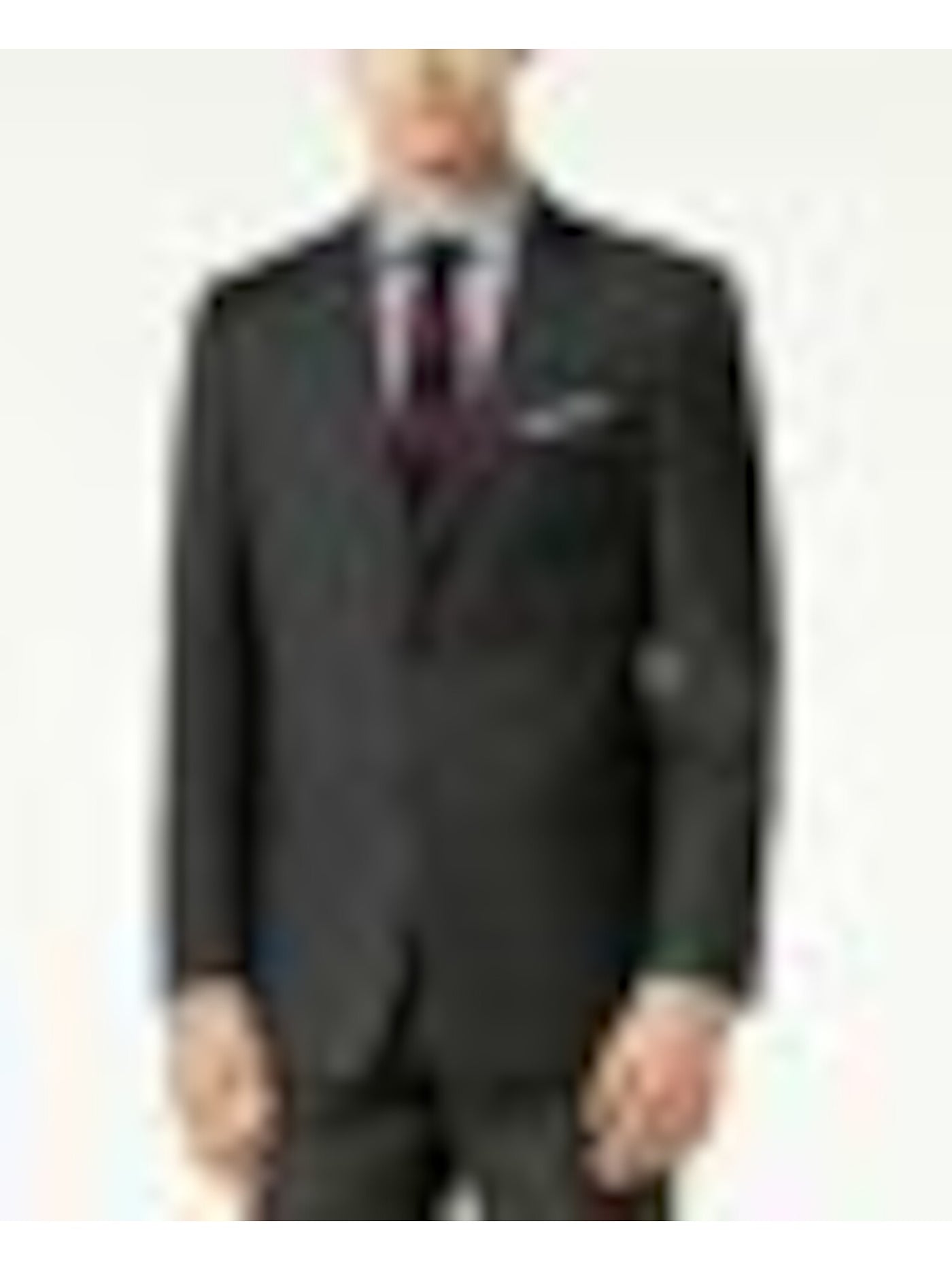TOMMY HILFIGER Mens Th Flex Gray Plaid Classic Fit Wool Blend Suit Separate Blazer Jacket 38L