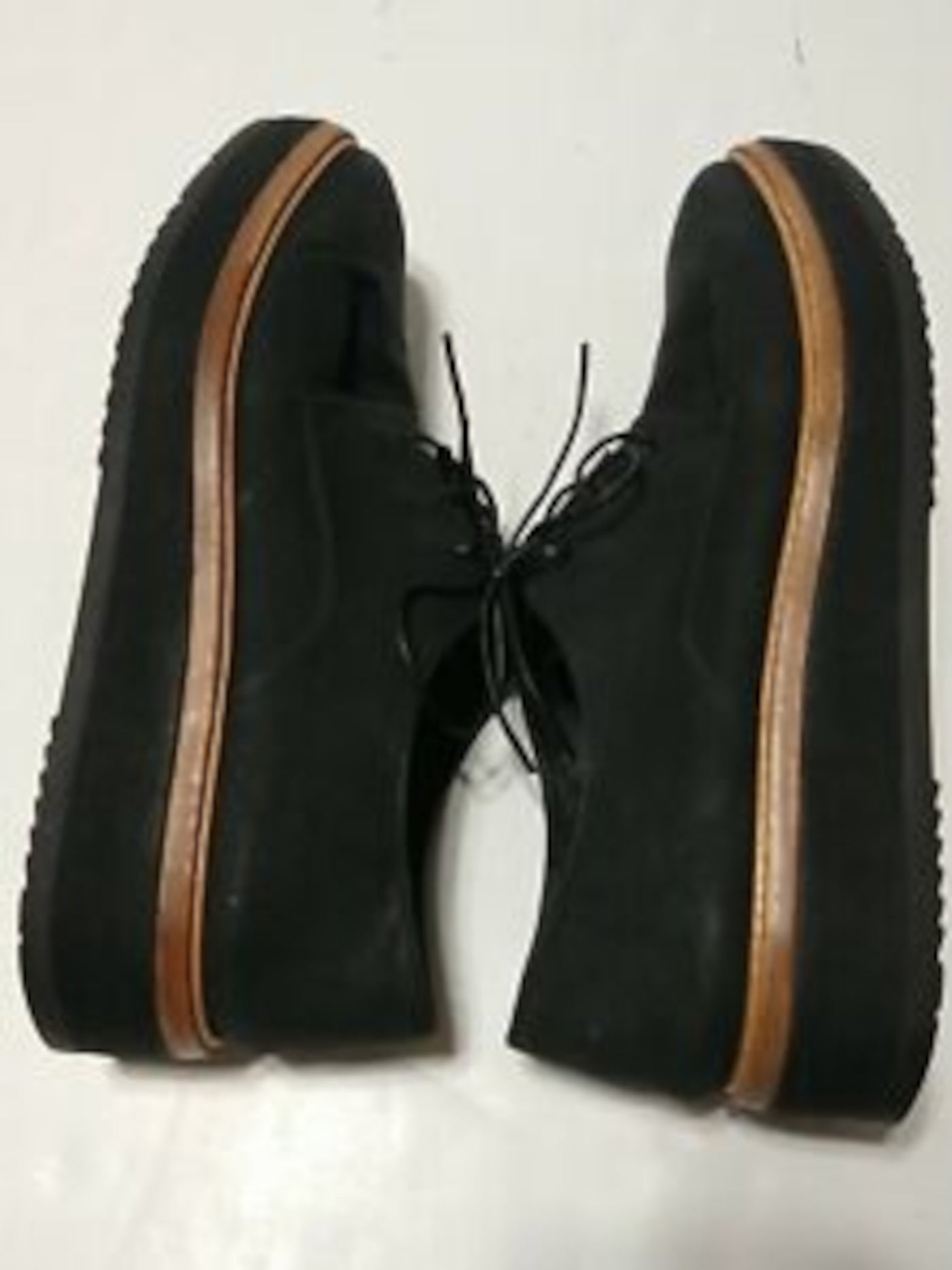 VINCE. Womens Black Padded Treaded Tanner Round Toe Wedge Lace-Up Leather Oxford Shoes 8.5 M