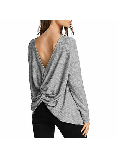 1. STATE Womens Gray Long Sleeve Boat Neck Top S