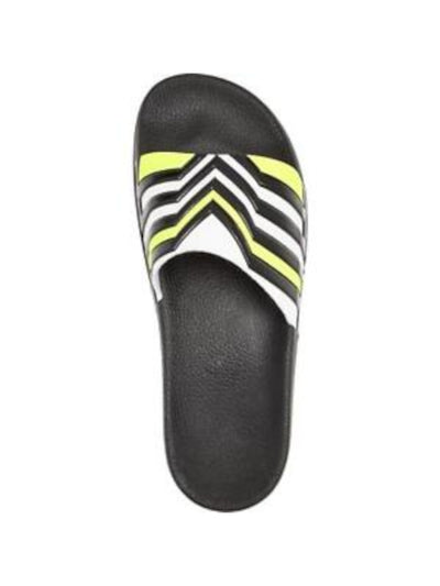 DAN WARD Mens Black Striped Logo Round Toe Platform Slip On Slide Sandals Shoes 45