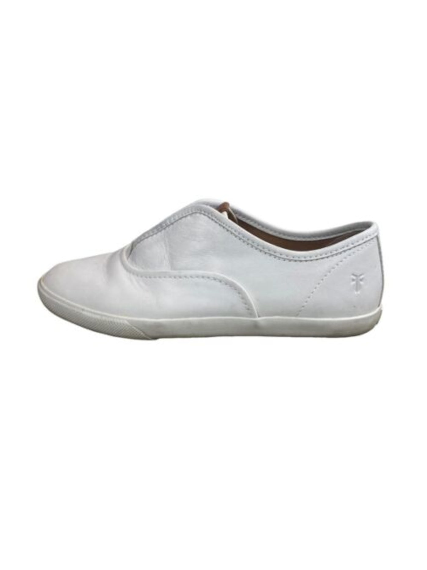 FRYE Womens White Embossed Logo Removable Insole Maya Round Toe Slip On Sneakers Shoes 11 M