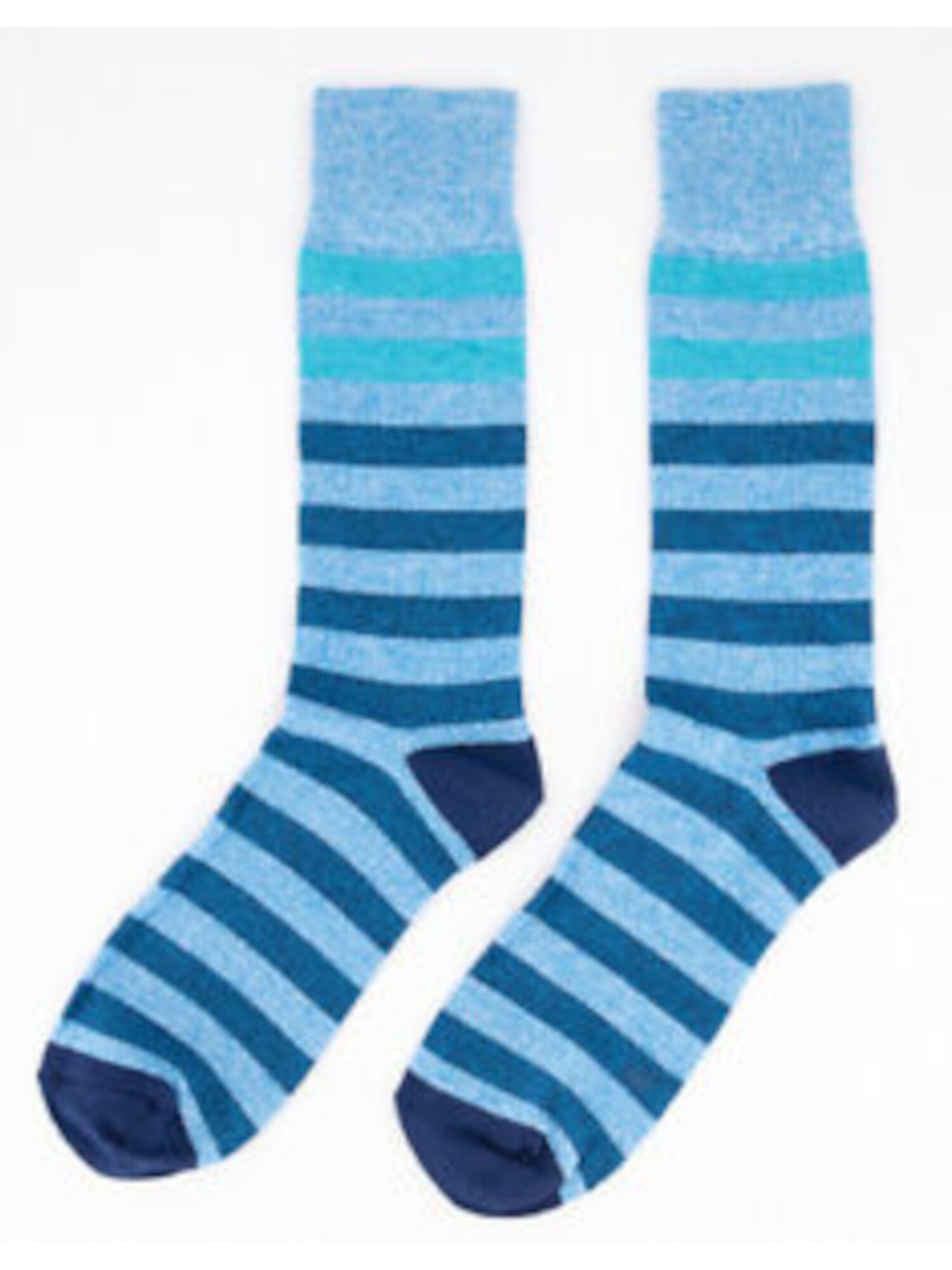 PERRY ELLIS Blue Striped Superior Soft Dress Crew Socks 7-12