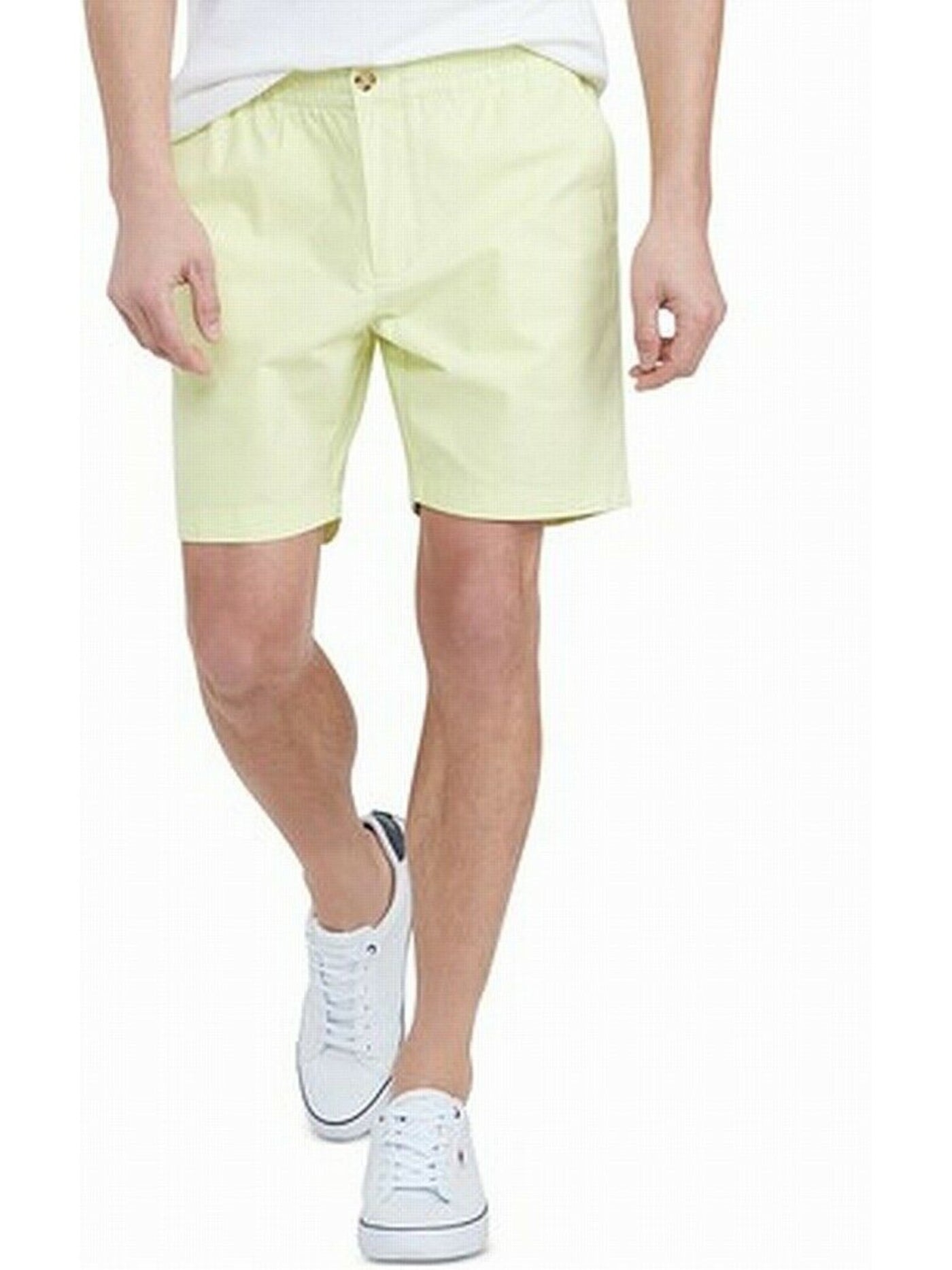 TOMMY HILFIGER Mens Theo Green Expandable Waist Straight Leg Classic Fit Stretch Shorts M