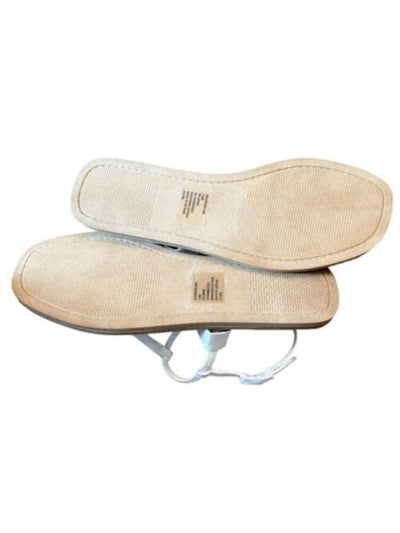 AQUA Womens White T-Strap Zen Round Toe Buckle Thong Sandals Shoes 6.5 M