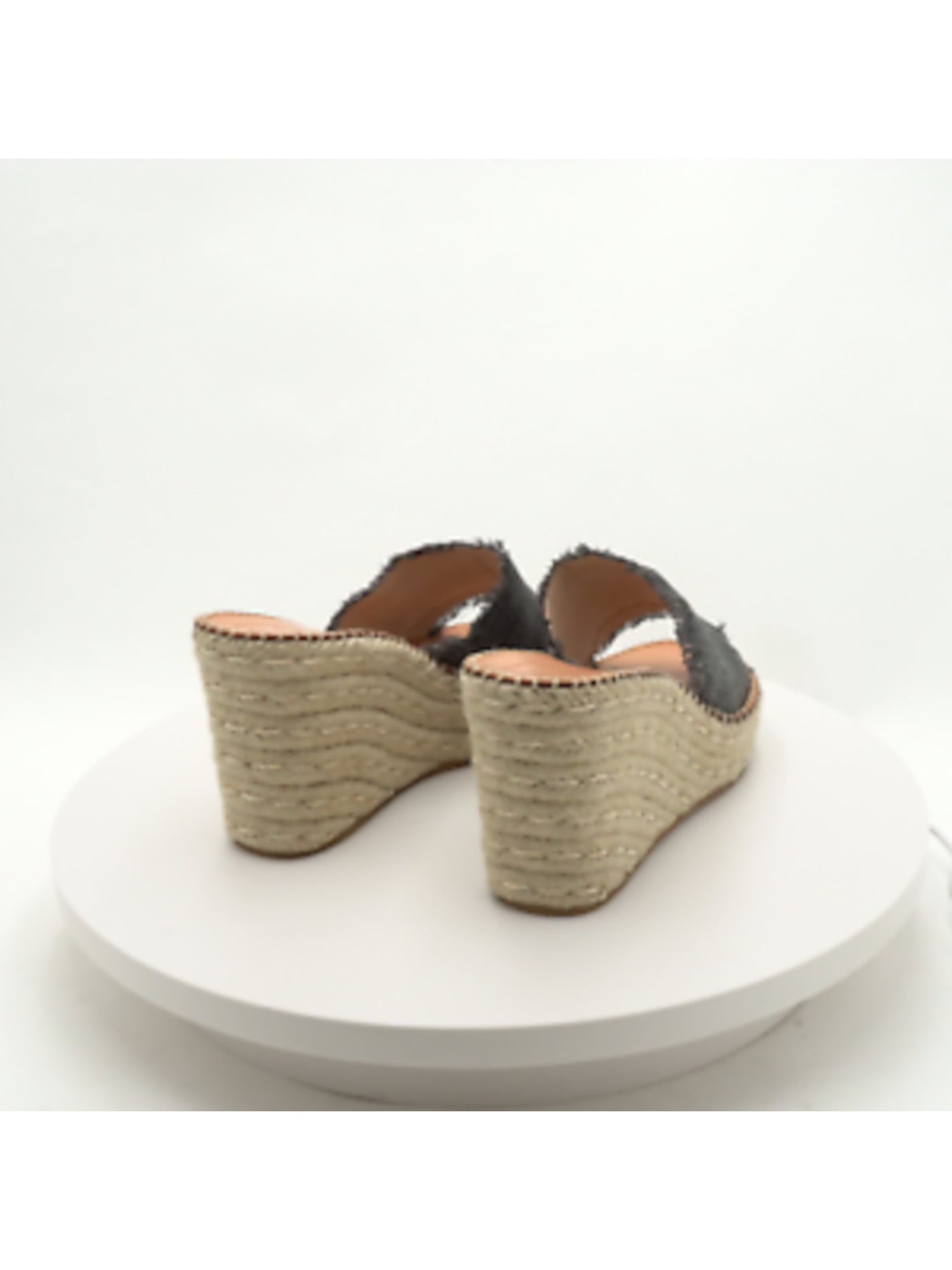 DOLCE VITA Womens Beige 1-1/2" Platform Frayed Pim Round Toe Wedge Slip On Espadrille Shoes 9.5 M