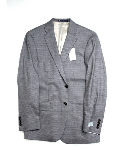 HART SCHAFFNER MARX Mens Gray Single Breasted, Check Stretch Blazer Jacket 42 SHORT