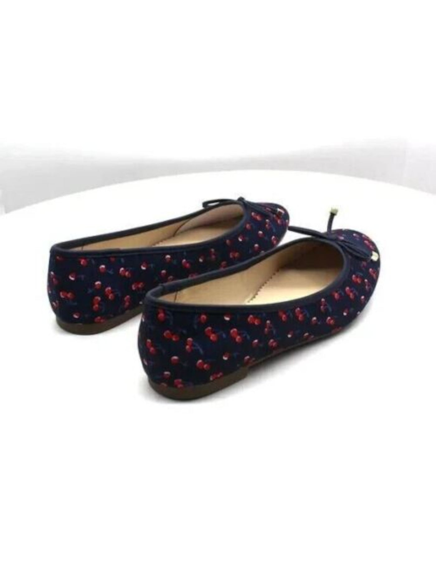 CHARTER CLUB Womens Navy Cherries Bow Accent Comfort Kaii Round Toe Slip On Ballet Flats 9 M