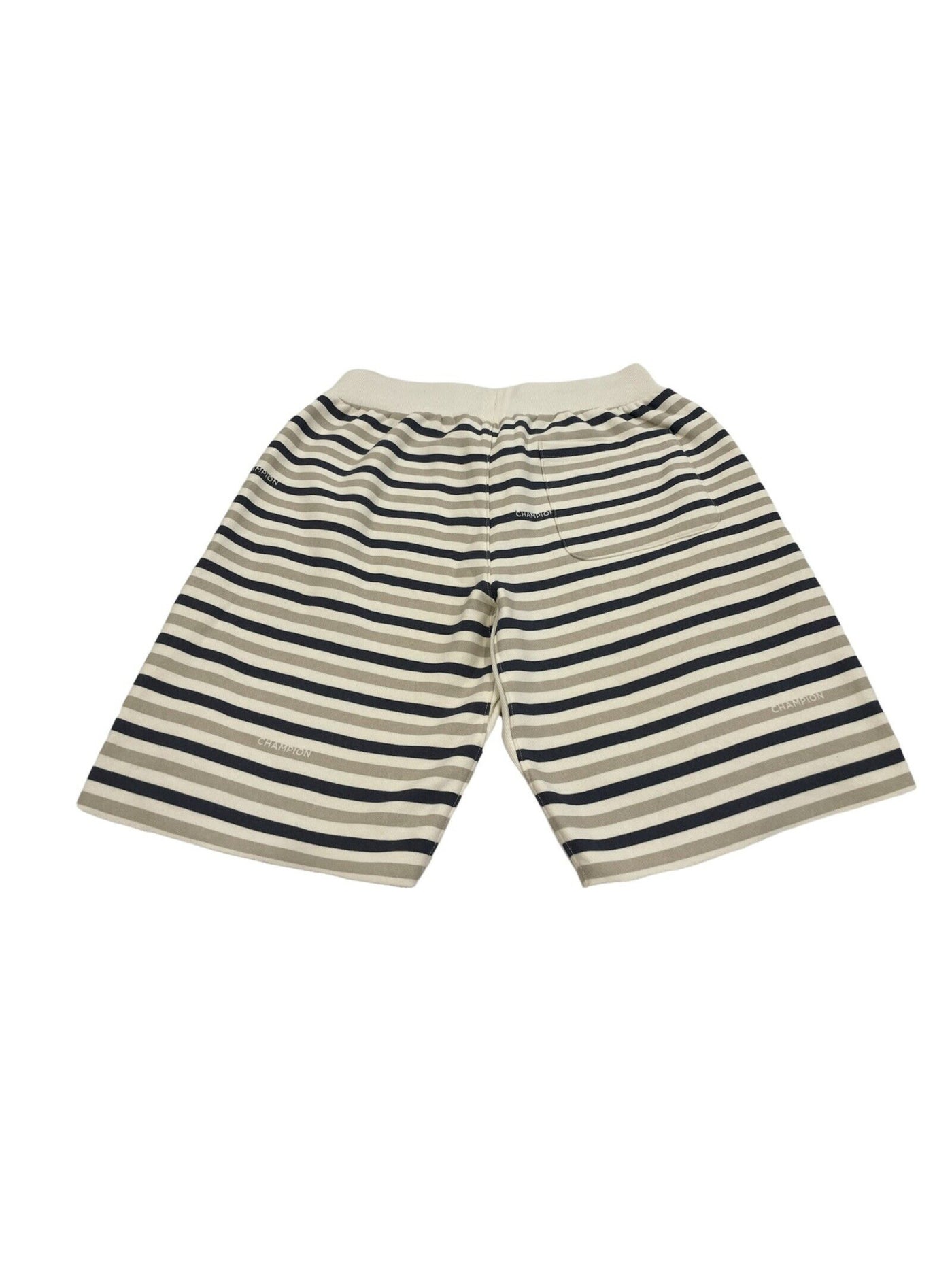 CHAMPION Mens Beige Striped Classic Fit Lounge Shorts S