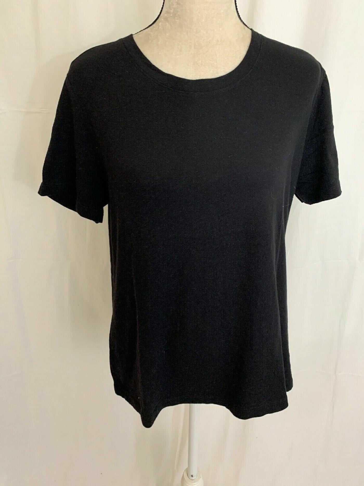 GREY LAB Womens Black Short Sleeve Crew Neck T-Shirt S