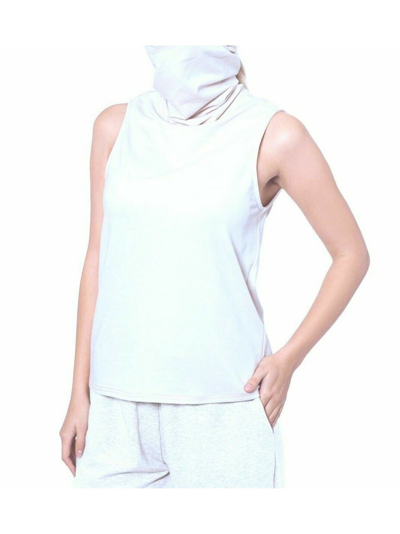 BAM BY BETSY & ADAM Womens White Cotton Blend Sleeveless Scoop Neck Wear To Work Tank Top M